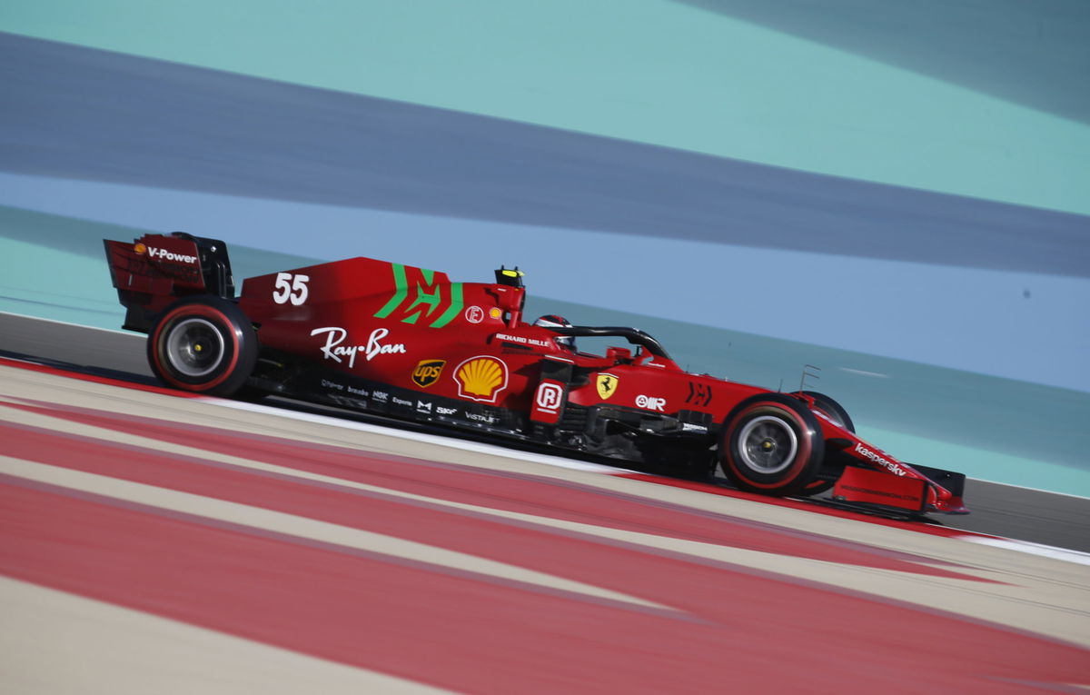 Ferrari's Carlos Sainz in action during F1 testing in Bahrain