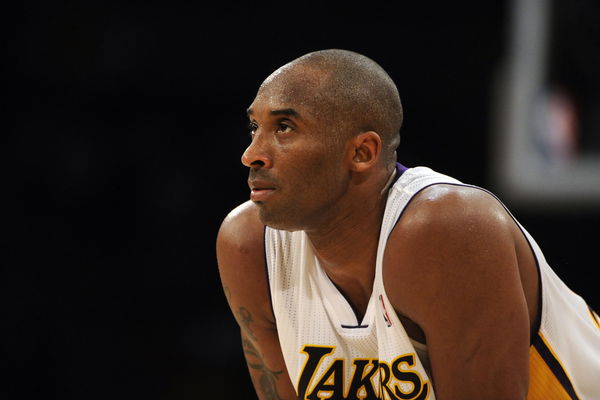 Los Angeles Lakers shooting guard Kobe Bryant (24) takes a breather against the Denver Nuggets during the second half of the Lakers&#8217; 103-88 game 1 first round NBA playoff game win at the Staples Center in Los Angeles on Sunday, April 29, 2012. AAron Ontiv