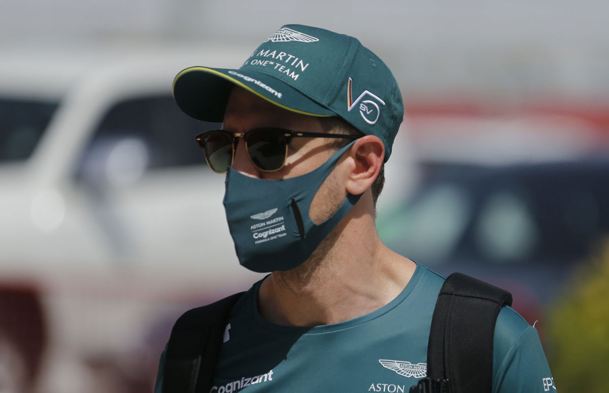 Sebastian Vettel in the paddock