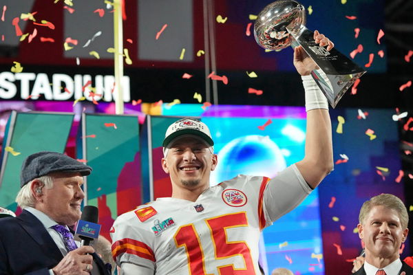 Patrick Mahomes celebrates sweet on-field moment after Super Bowl