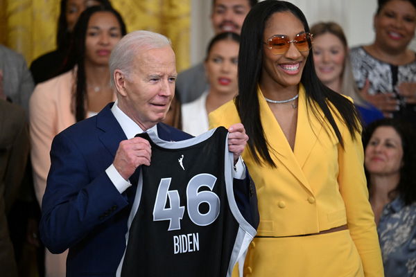 U.S. President Joe Biden welcomes the 2023 WNBA champion Las Vegas Aces