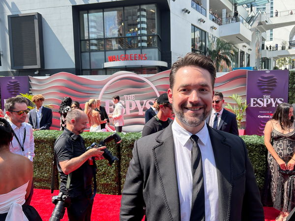 Alexis Ohanian poses for a photo on the red carpet of the ESPY Awards, in Los Angeles