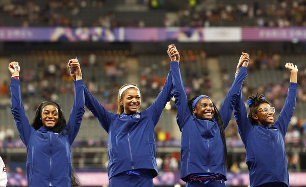 Athletics &#8211; Women&#8217;s 4 x 100m Relay Victory Ceremony