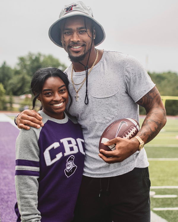 Simone Biles Makes Custom Jersey to Support Her Fiancé