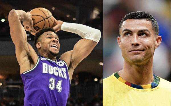 Giannis Antetokounmpo and Cristiano Ronaldo Collage