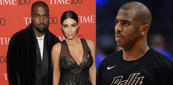 Kanye West, Kim Kardashian, and Chris Paul Collage