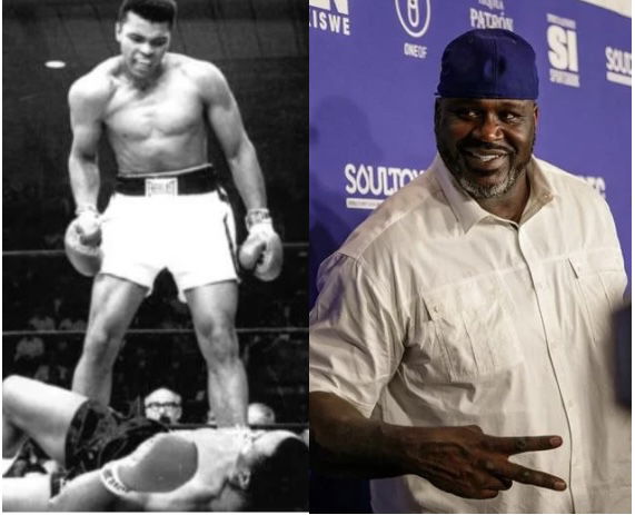 Muhammad Ali (L) and Shaquille O?Neal (R) Collage