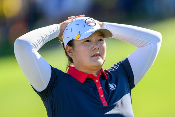 Angel Yin (USA) looks dejected after Europe win The Solheim Cup