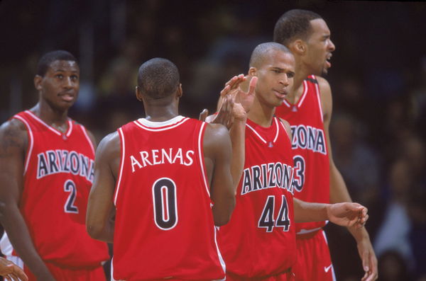 Gilbert Arenas #0, Michael Wright #2, Richard Jefferson #44, Loren Woods #3