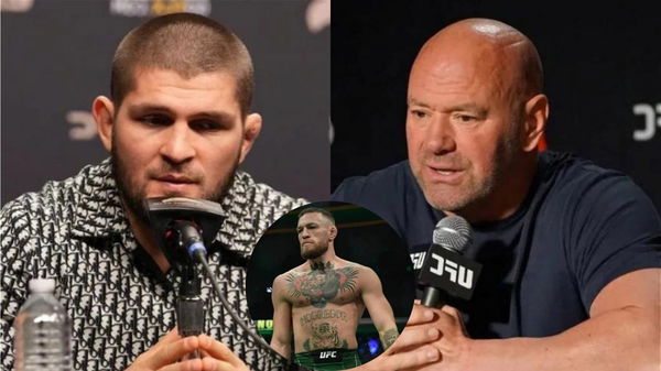 Khabib Nurmagomedov, Dana White and Conor McGregor