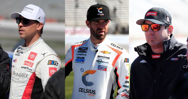 Denny Hamlin, Corey LaJoie and Kyle Busch