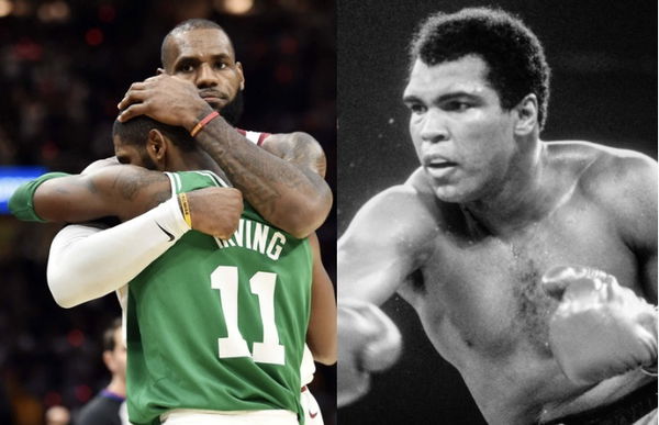 LeBron James, Kyrie Irving, and Muhammad Ali Collage