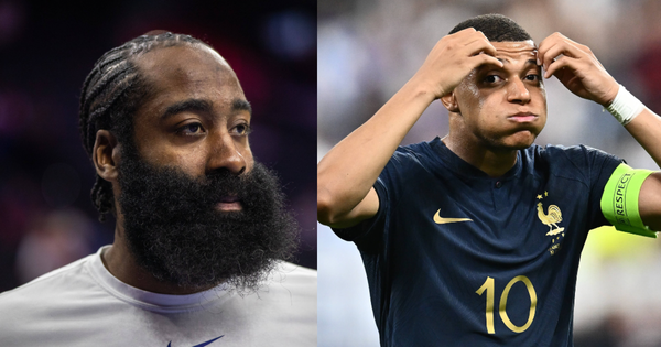 James Harden and Kylian Mbappe Collage