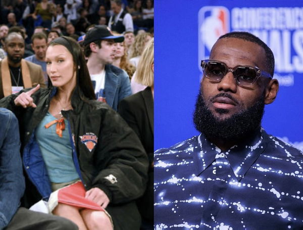 Bella Hadid and LeBron James Collage
