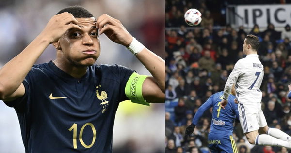 Kylian Mbappe and Cristiano Ronaldo Collage