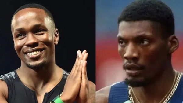 Akani Simbine and Fred Kerley