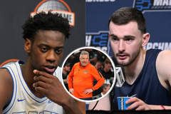 Alex Karaban Bruce Pearl and AJ Dybantsa