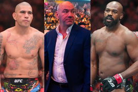 Alex Pereira, Dana White and Jon Jones