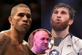 Alex Pereira, Magomed Ankalaev and Dana White