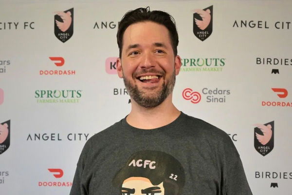 NWSL: Racing Louisville FC at Angel City FC, Sep 25, 2022; Los Angeles, California, USA; Alexis Ohanian arrives on the p