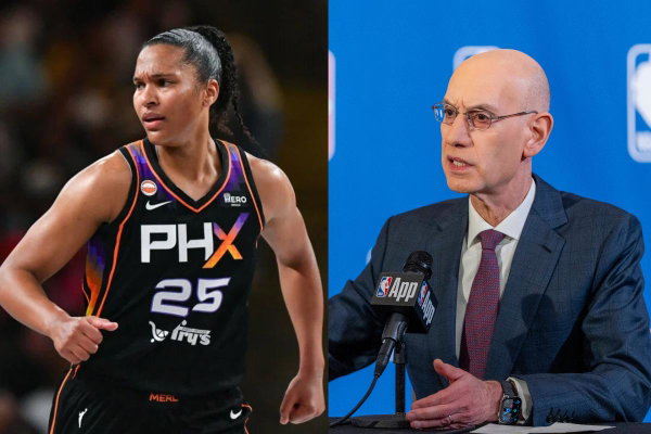 Alyssa Thomas and Adam Silver
