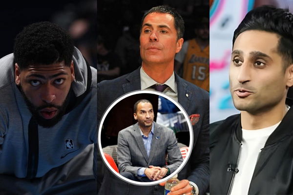 Anthony Davis, Rob Pelinka, Shams Charania, Nico Harrison