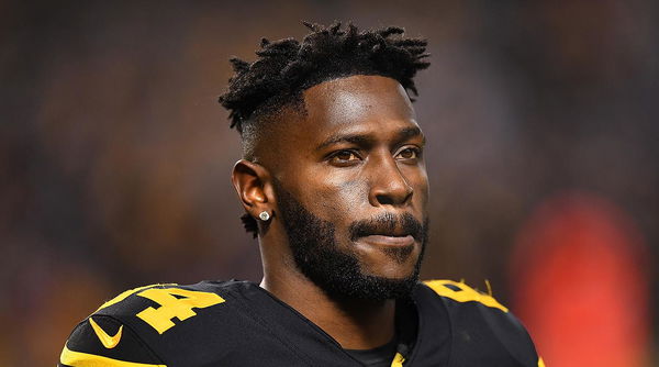 B-2363-Antonio Brown Kicking the Browns Punter – Pix To Last