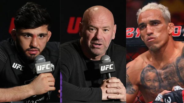 Arman Tsarukyan, Dana White and Charles Oliveira