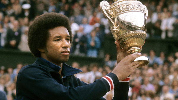 July 1975: Wimbledon Lawn Tennis Championships, Arthur Ashe v Jimmy Connors