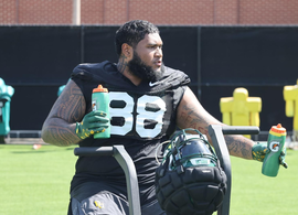 At 376 pounds, first-year Baylor defensive lineman Samu Taumanupepe