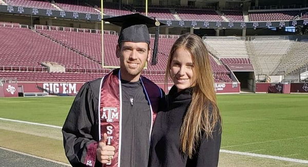 Austin Krajicek with wife