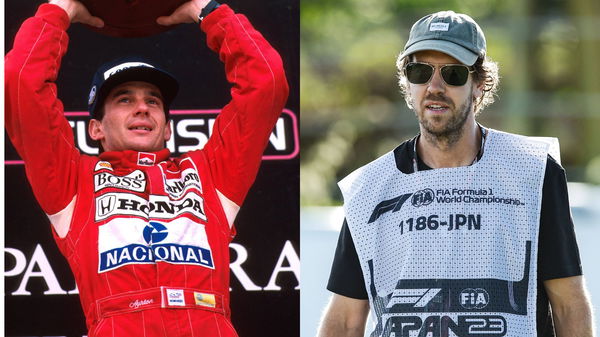 Ayrton Senna (L) and Sebastian Vettel (R)