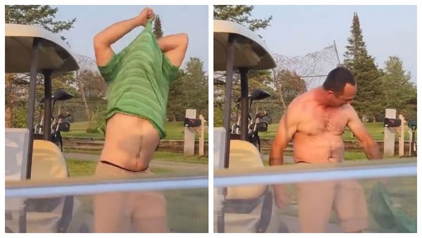 Ball-Stealing-Lunatic-Rips-His-Shirt-Off-Flexes-On-The-Golf-Course-During-Fight