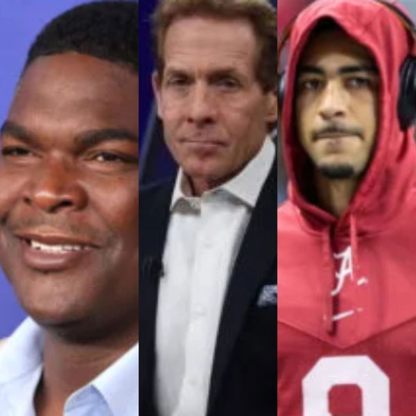 Keyshawn Johnson, Skip Bayless and Bryce Young