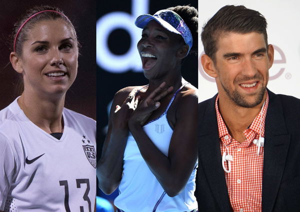 Alex Morgan, Venus Williams, and Michael Phelps