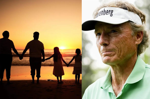 Bernhard Langer and family silhouette collage