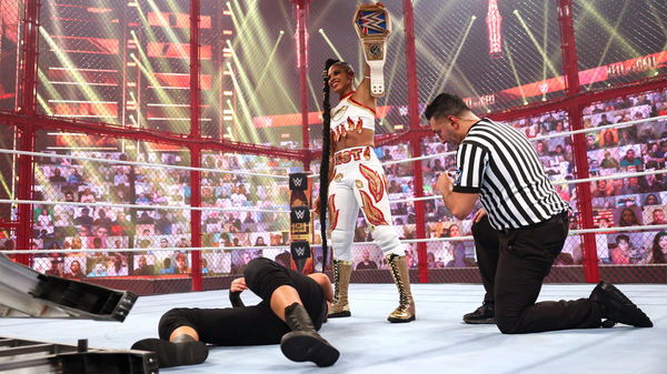 Bianca Belair is the champion at hell in a cell