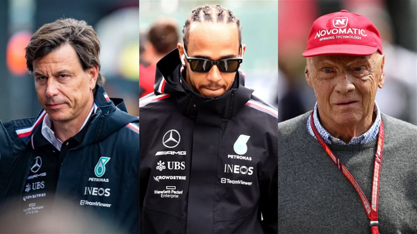 Lewis Hamilton, Toto Wolff, and Niki Lauda