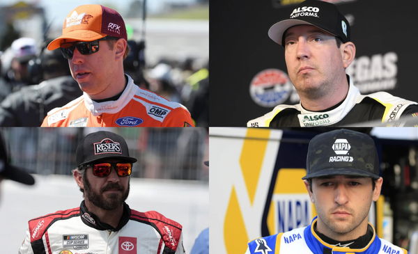 Brad Keselowski, Chase Elliott, Kyle Busch, and Martin Truex Jr