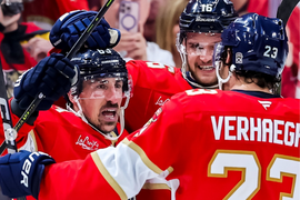Brad Marchand celebrating with Florida Panthers