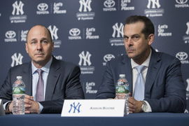 Brian Cashman and Aaron Boone
