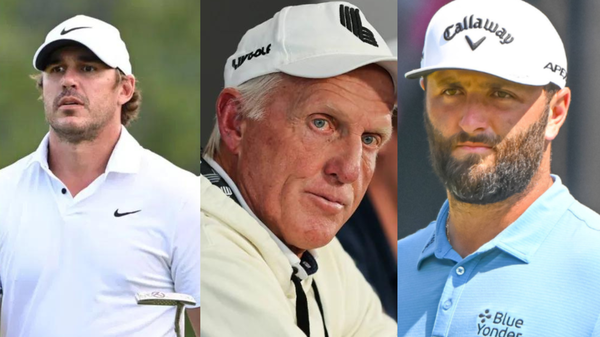 Brooks Koepka Greg Norman Jon Rahm Collage