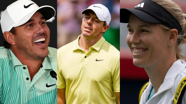 Brooks Koepka Rory McIlroy Caroline Wozniacki Collage