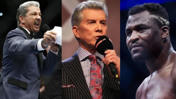 Bruce Buffer, Michael Buffer and Francis Ngannou