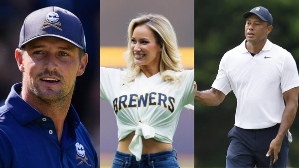 Bryson DeChambeau Paige Spiranac Tiger Woods Collage