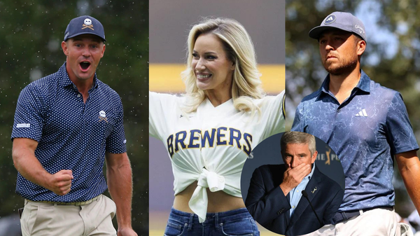 Bryson DeChambeau Paige Spiranac Xander Schauffele Collage