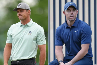 Bryson DeChambeau (L) Rory McIlroy (R) collage