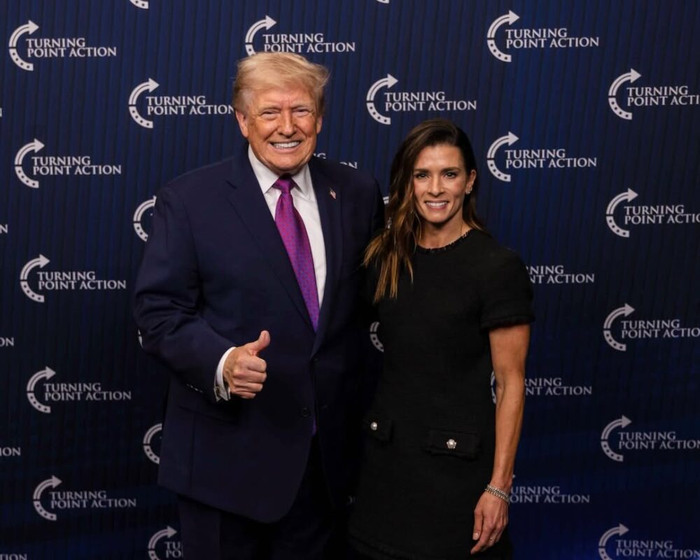 President of the USA Donald Trump and former NASCAR driver Danica Patrick