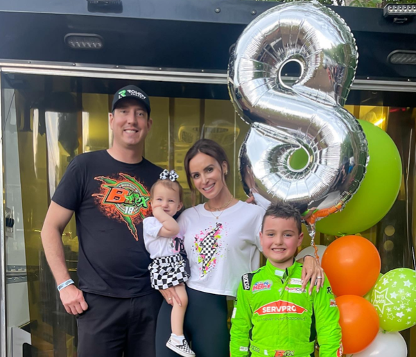 Busch family- Samantha Busch, Kyle Busch, Brexton Busch, Lennix Busch