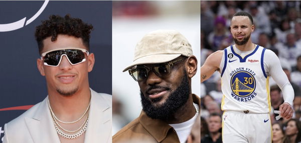 Patrick Mahomes, LeBron James, and Stephen Curry Collage